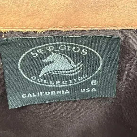 Vintage Sergios Tooled Leather Messenger Bag Shoulder Duffel Western Cowboy